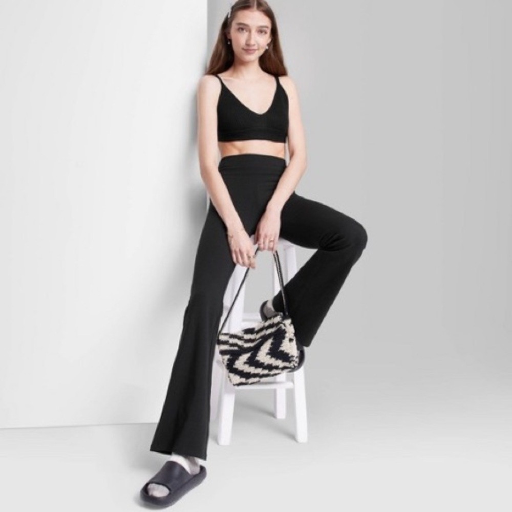 Wild Fable black high-waisted flare legging